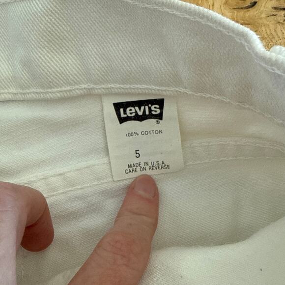 Levi's 505 Shorts Cotton Twill Size 5 White - Picture 2 of 6